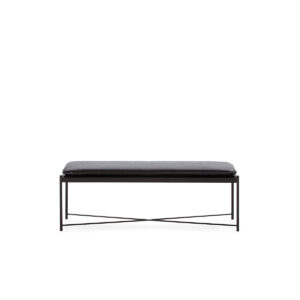 Banco 132x33x48 P.Piel Negro/Metal Negro