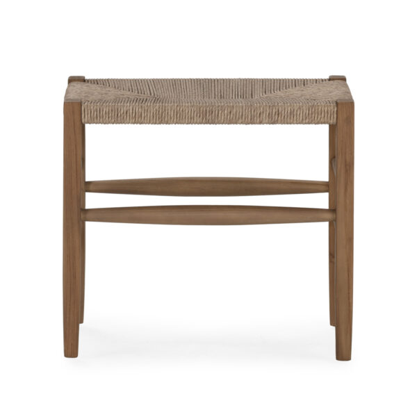 Banco 50x35x45 Madera de Teca/Jacinto de Agua Sintetico -- Natural