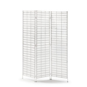 Biombo 140x2x178 Mimbre Blanco/Metal Blanco
