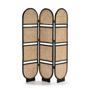 Biombo 140x3x178 Mimbre Natural/Negro