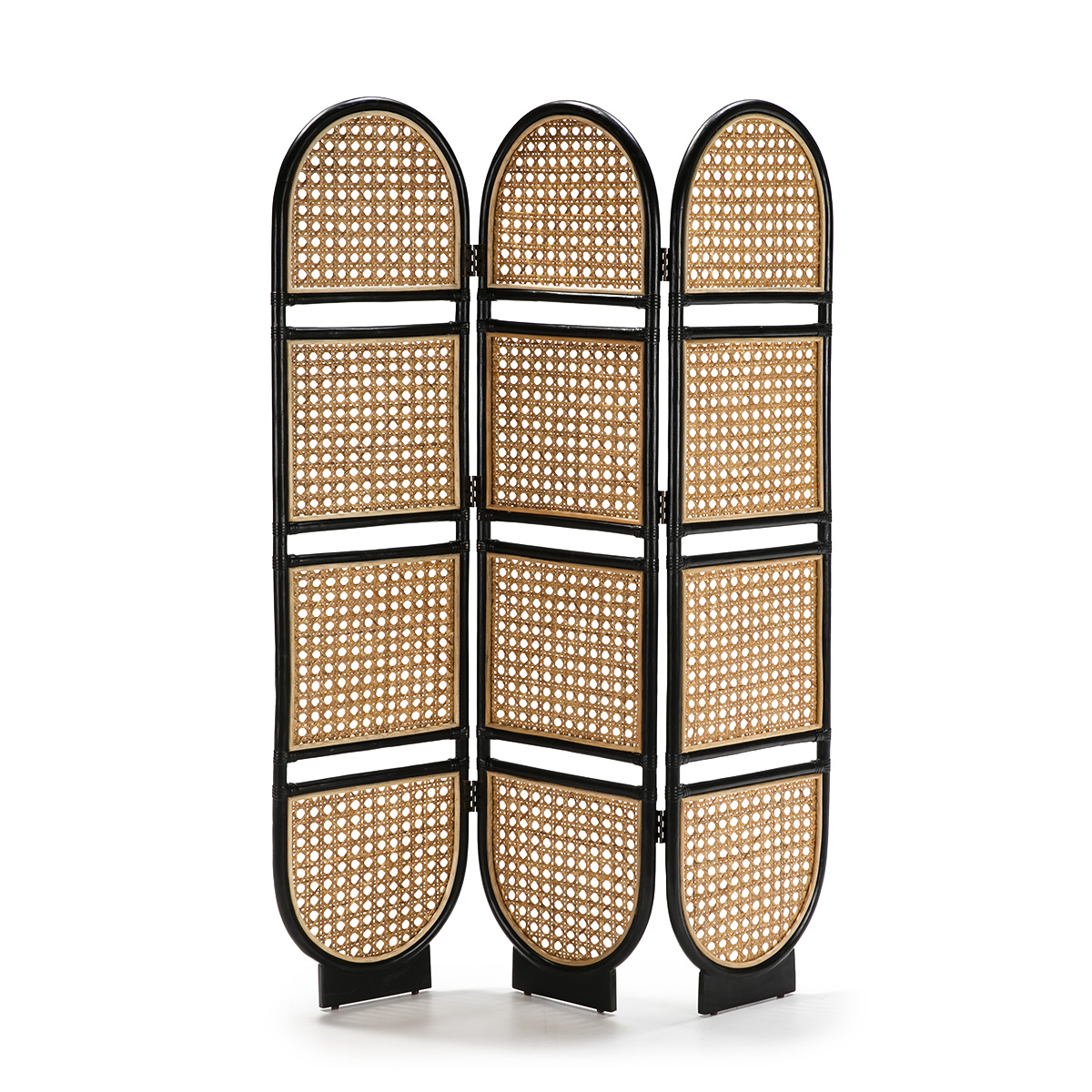Biombo 140x3x178 Mimbre Natural/Negro