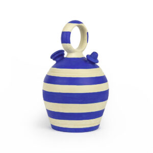 Botijo 23x23x38 Arcilla Blanco Roto/Azul