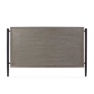 Cabecero 160x6x110 Madera Gris/Negro/Metal Negro