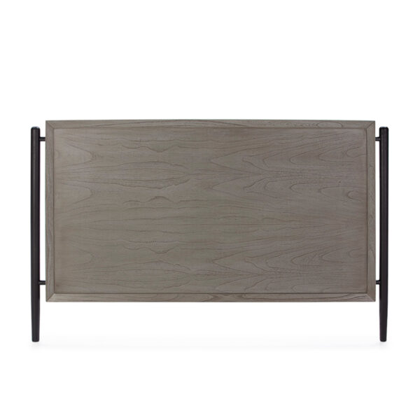 Cabecero 160x6x110 Madera Gris/Negro/Metal Negro