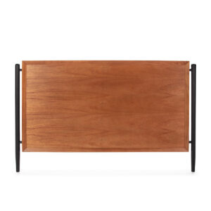 Cabecero 160x6x110 Madera Marrón/Negro/Metal Negro