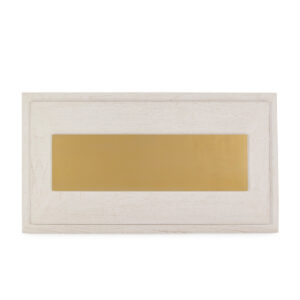 Cabecero 160x8x90 Madera Blanco/Metal Dorado