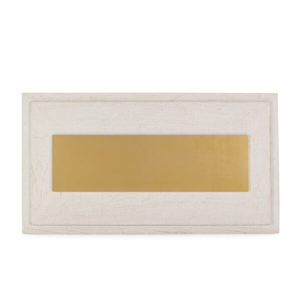 Cabecero 160x8x90 Madera Blanco/Metal Dorado