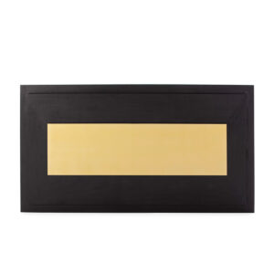 Cabecero 160x8x90 Madera Negro/Metal Dorado