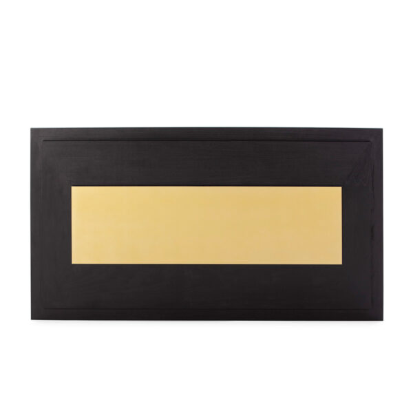 Cabecero 160x8x90 Madera Negro/Metal Dorado