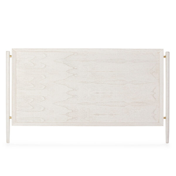 Cabecero 190x6x110 Madera Blanco/Metal Dorado