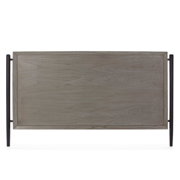 Cabecero 190x6x110 Madera Gris/Negro/Metal Negro