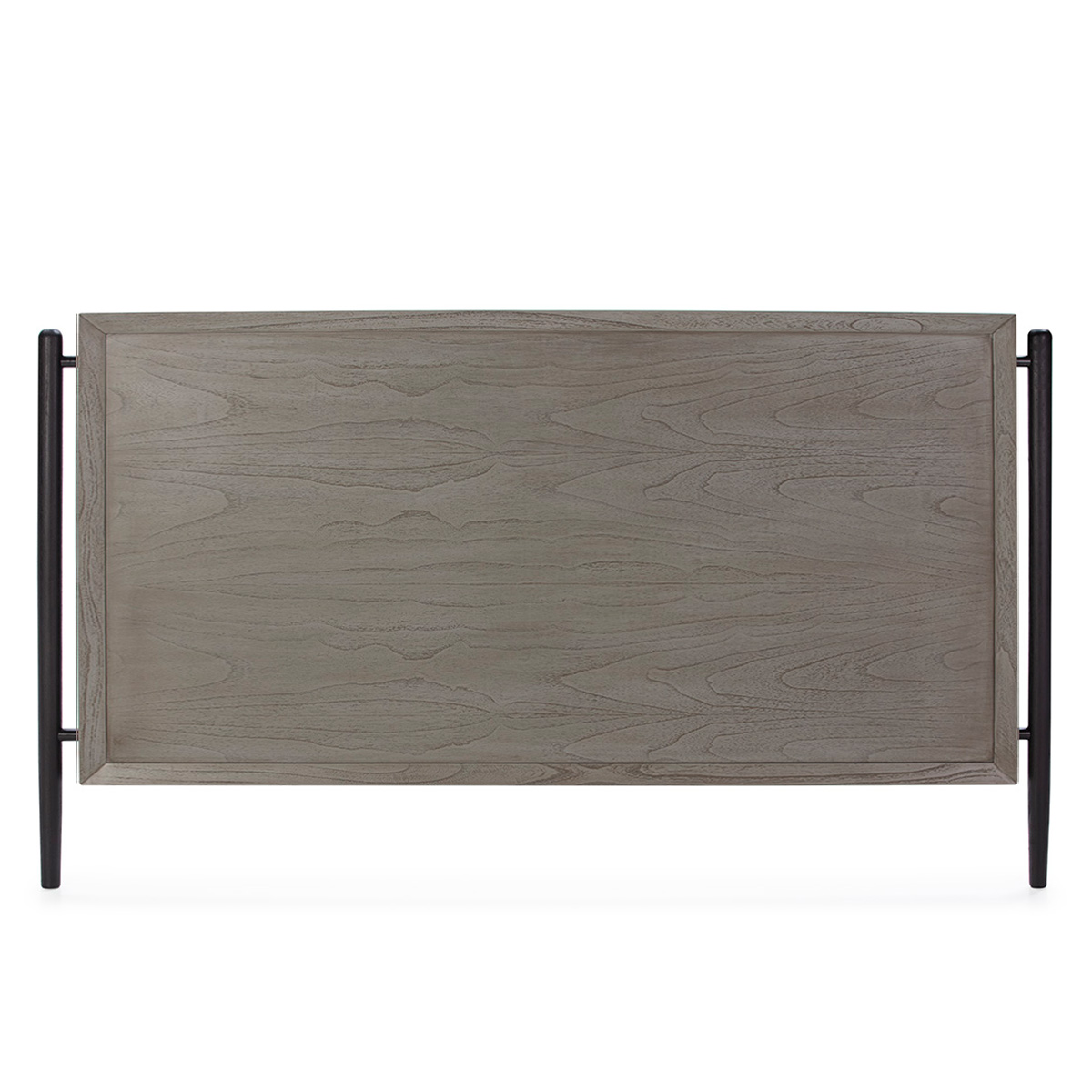 Cabecero 190x6x110 Madera Gris/Negro/Metal Negro