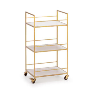 Camarera 42x30x78 Metal/Madera Dorado/Blanco