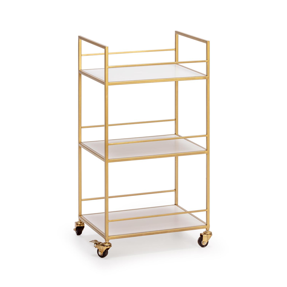 Camarera 42x30x78 Metal/Madera Dorado/Blanco