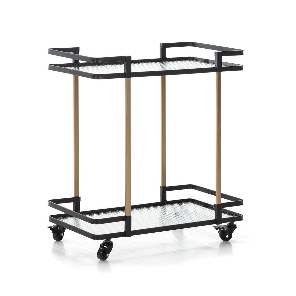 Camarera 68x40x78 Cristal/Metal Dorado/Negro