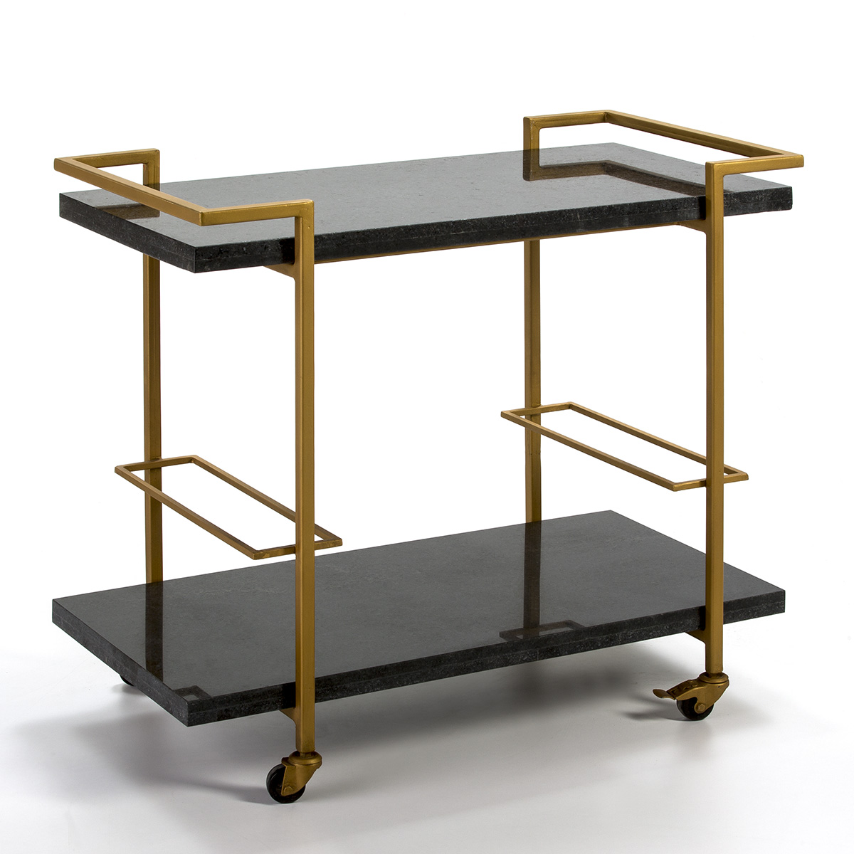 Camarera 91x51x81 Granito Negro/Metal Dorado