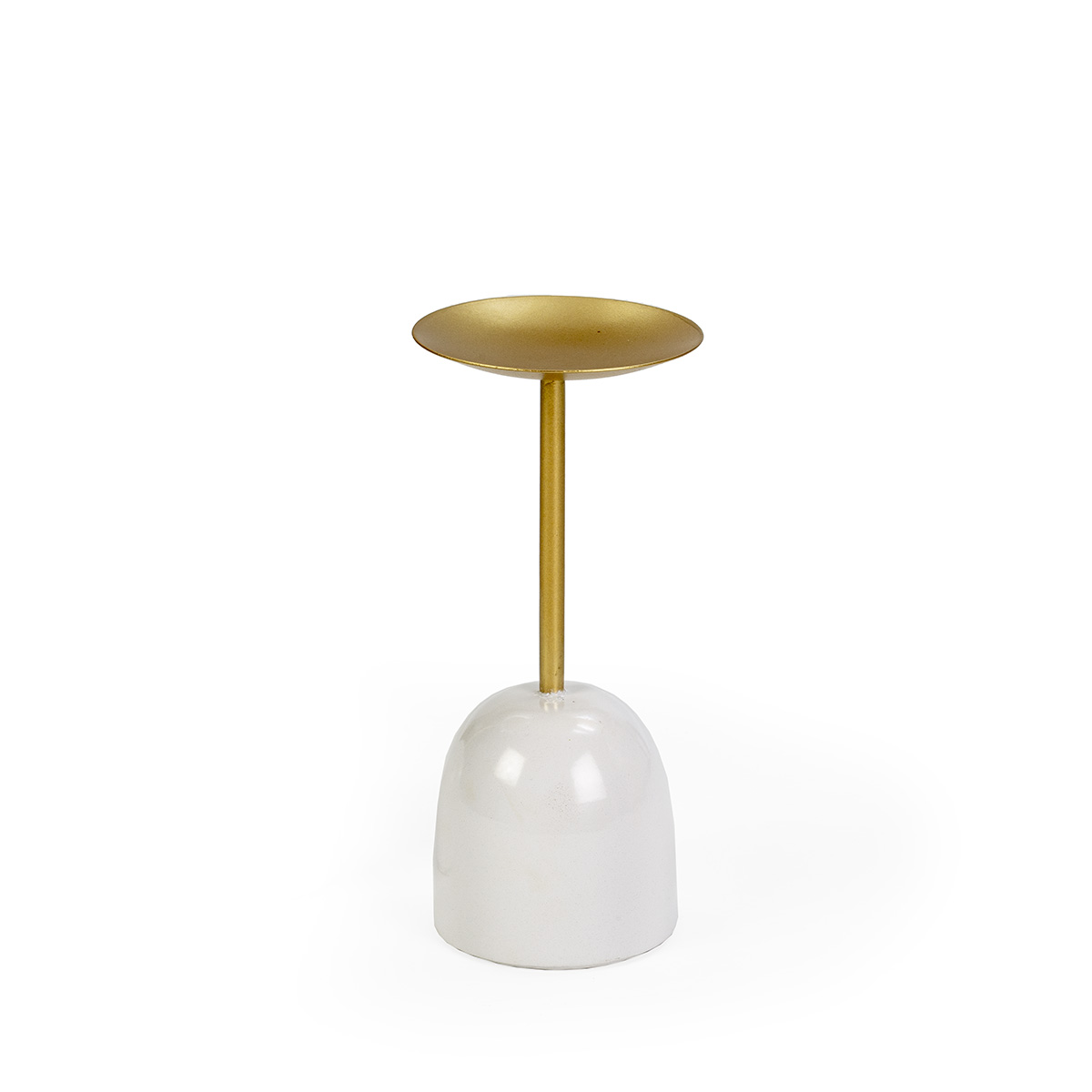 Candelabro 12x12x26 Metal Blanco/Dorado
