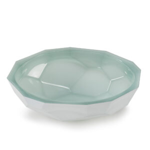 Centro de Mesa 34x33x9 Cristal Agua/Blanco