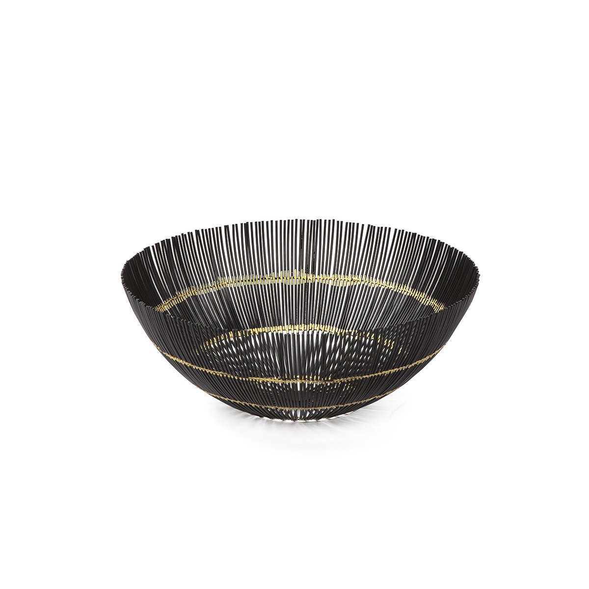 Centro de Mesa 38x38x15 Metal Negro/Dorado