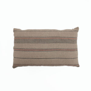 Cojín 50x30 Tela Lino Crema/Negro/Rojo