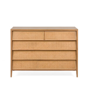 Cómoda 125x45x90 Madera de Cedro/Ratán -- Natural