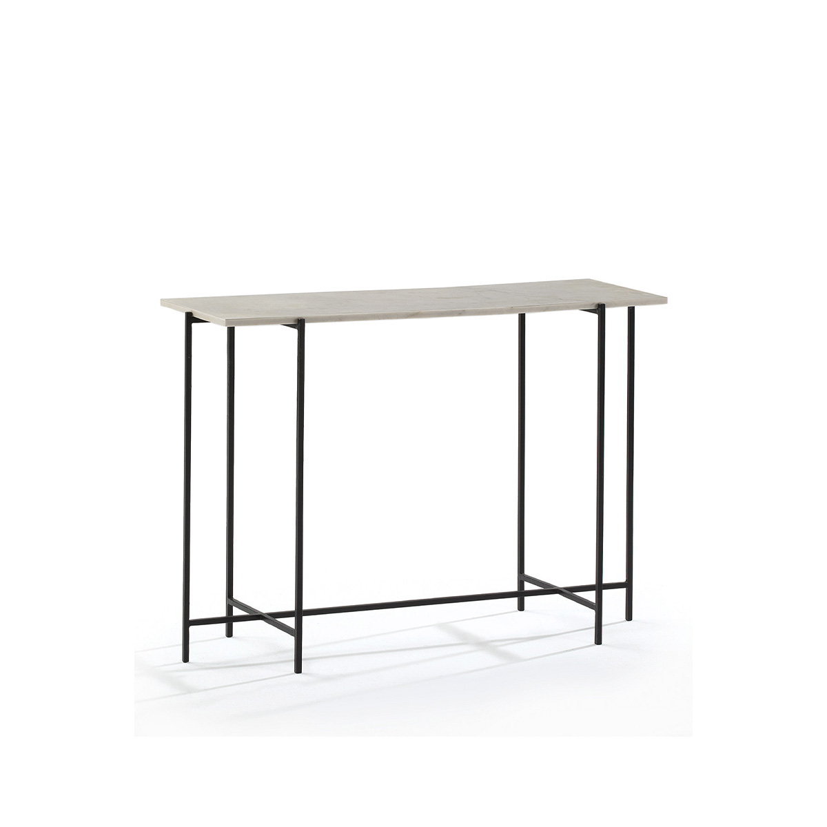 Consola 109x38x76 Metal Negro/Mármol Blanco