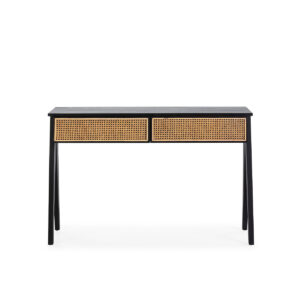 Consola 120x40x80 Madera de Cedro/Ratán Negro/Natural