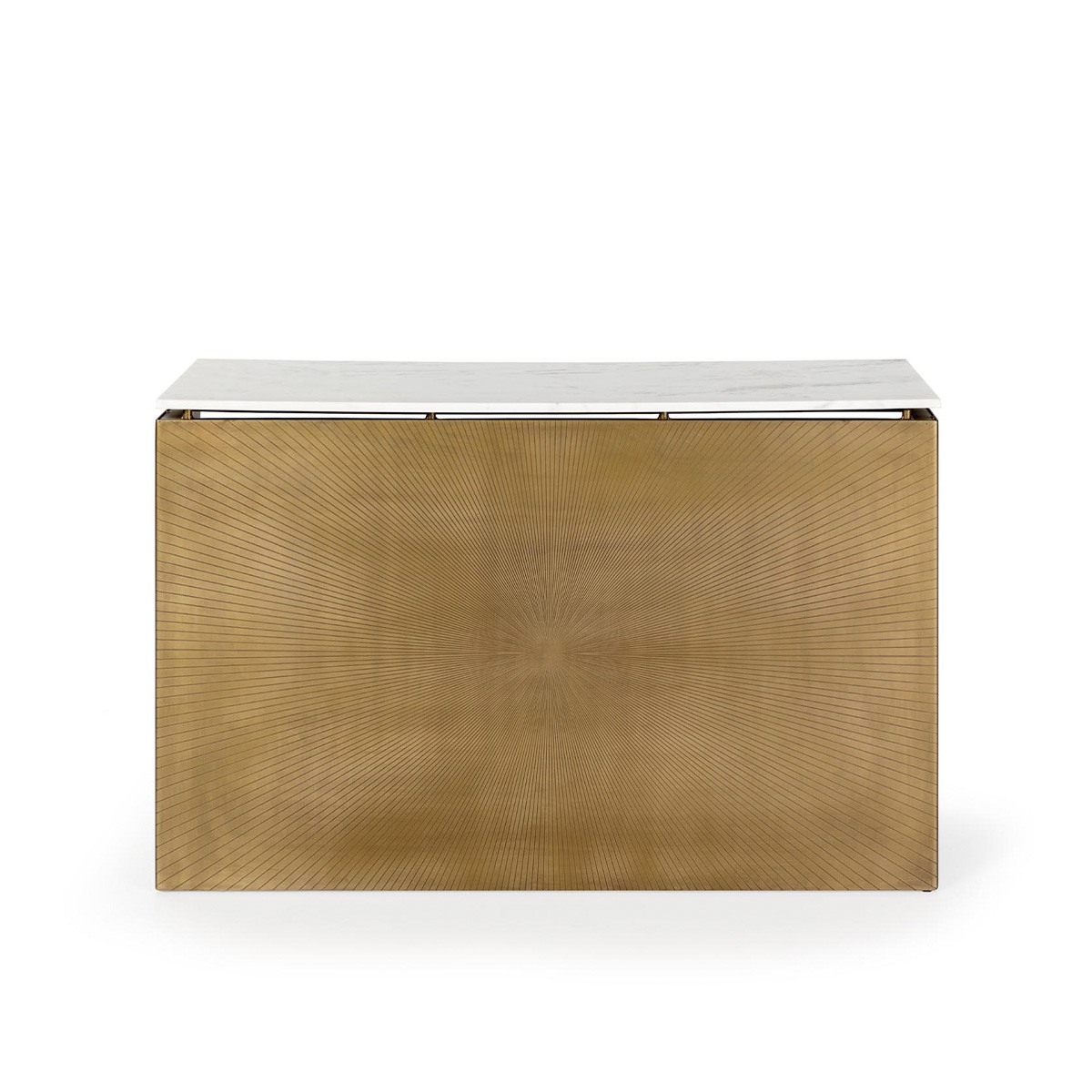 Consola 122x40x85 Metal/Mármol Dorado Antique/Blanco