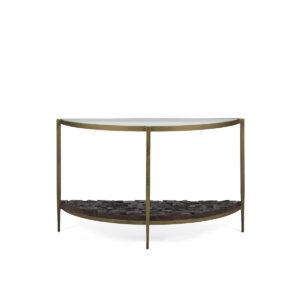 Consola 126x44x77 Cristal/Metal/Madera -- Dorado/Negro