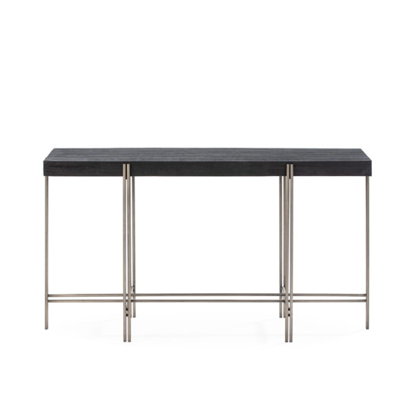 Consola 135x44x75 Madera/Metal Negro/Niquel