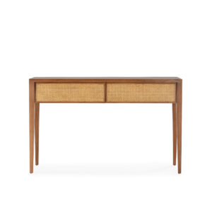 Consola 140x45x87 Madera de Cedro/Ratán -- Marrón/Natural