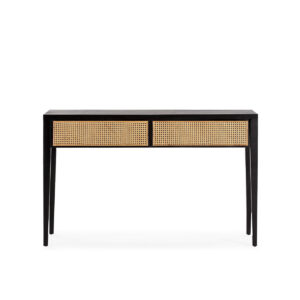 Consola 140x45x87 Madera de Cedro/Ratán -- Negro/Natural