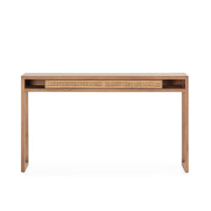 Consola 142x30x84 Madera/Metal/Ratán Arena/Natural