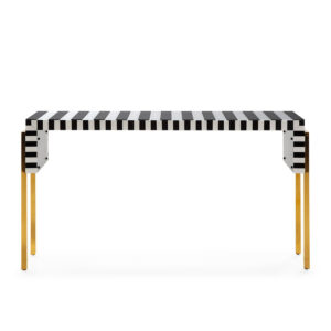 Consola 156x38x85 Acero Blanco/Negro/Dorado