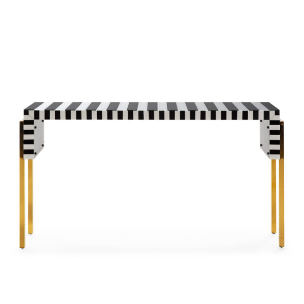 Consola 156x38x85 Acero Blanco/Negro/Dorado