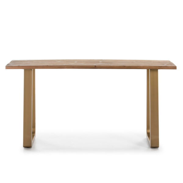 Consola 160x45x82 Madera Natural/Metal Dorado