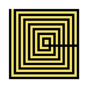Cuadro 50x3x50 Metacrilato Negro/Amarillo