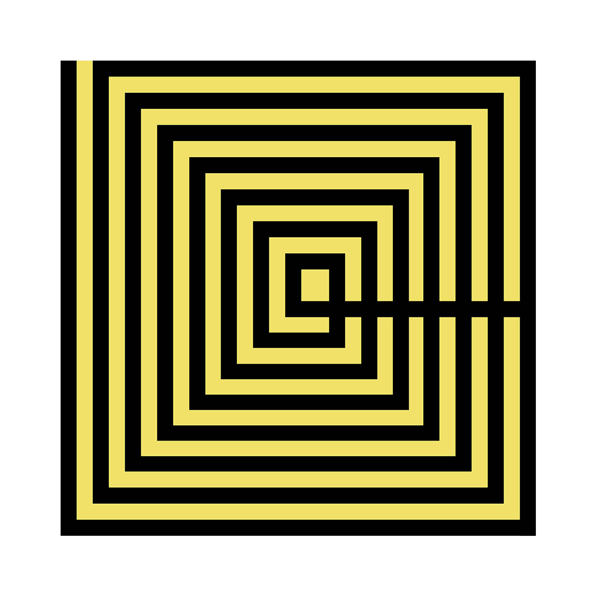 Cuadro 50x3x50 Metacrilato Negro/Amarillo