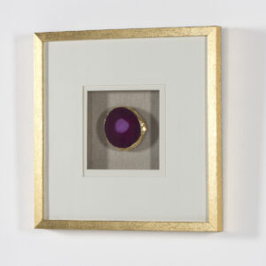 Cuadro 50x4x50 Madera Dorado/Ágata Rosa