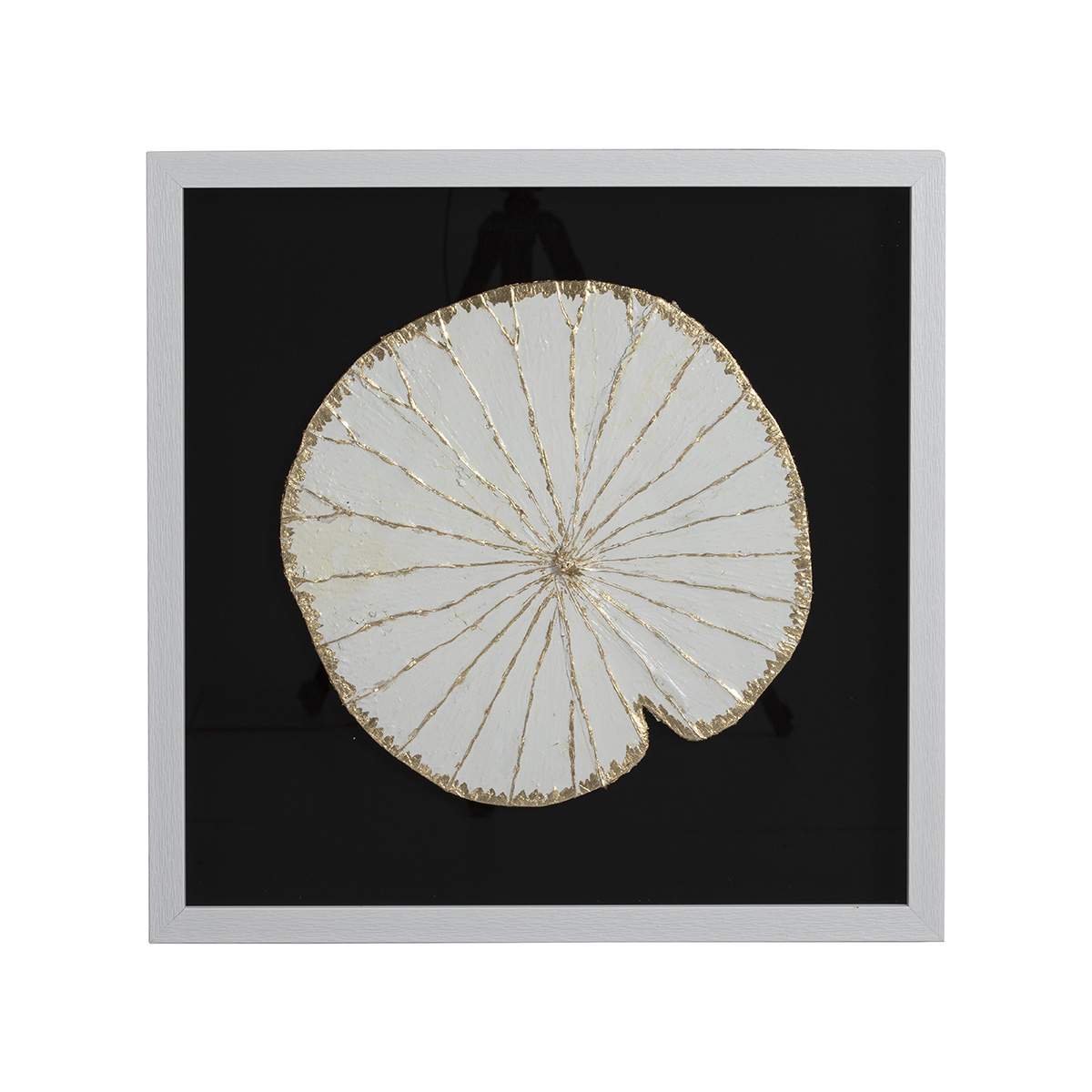 Cuadro 60x5x60 Cristal/Madera Blanco/Dorado