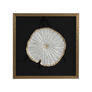 Cuadro 60x6x60 Cristal/Madera/Resina -- Dorado/Blanco