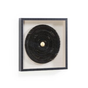 Cuadro 60x7x60 Madera/Papel Negro/Dorado