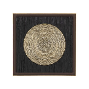Cuadro 90x5x90 Madera/DM Negro/Dorado