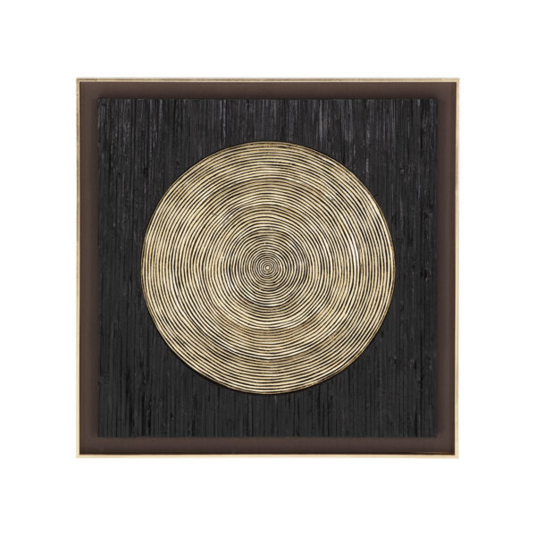 Cuadro 90x5x90 Madera/DM Negro/Dorado
