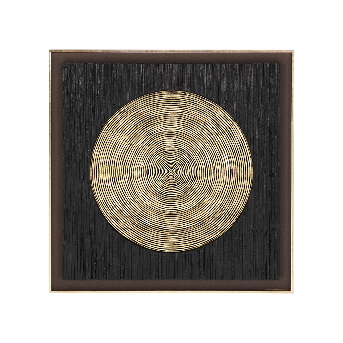 Cuadro 90x5x90 Madera/DM Negro/Dorado