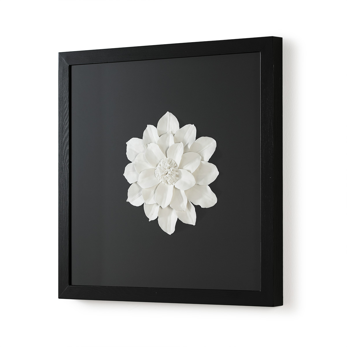 Cuadro 90x6x90 Cristal/Resina/Madera Negro