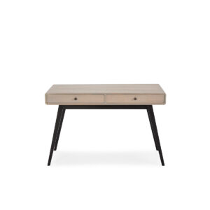 Escritorio 120x55x76 Madera Negro/Natural con Pátina Gris