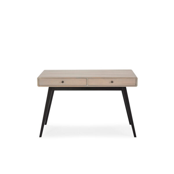 Escritorio 120x55x76 Madera Negro/Natural con Pátina Gris