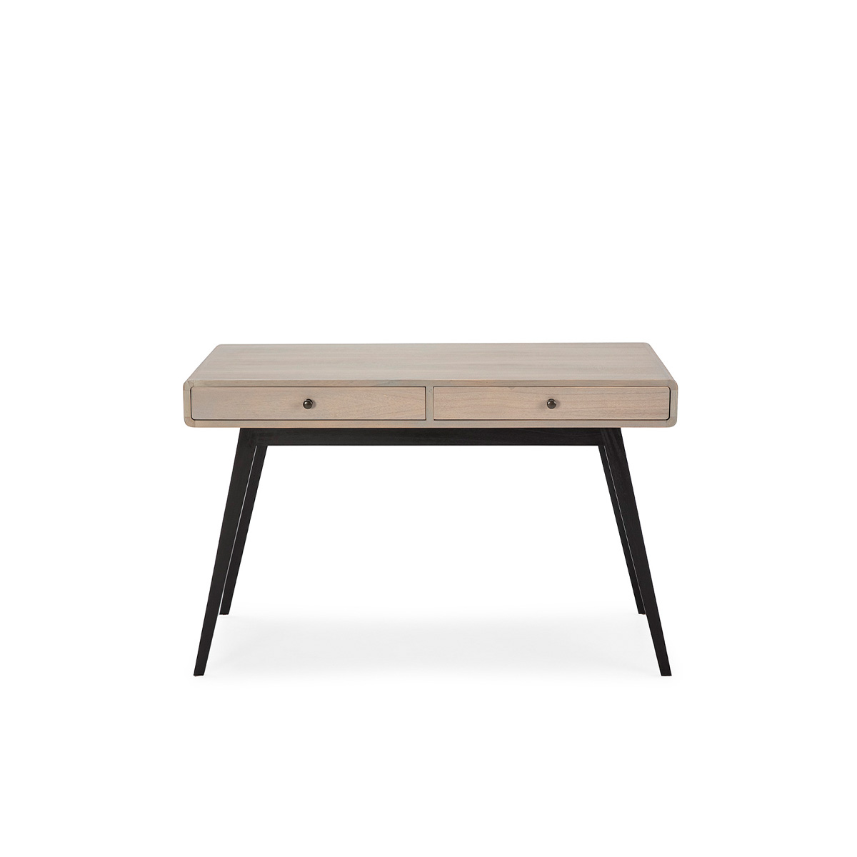 Escritorio 120x55x76 Madera Negro/Natural con Pátina Gris
