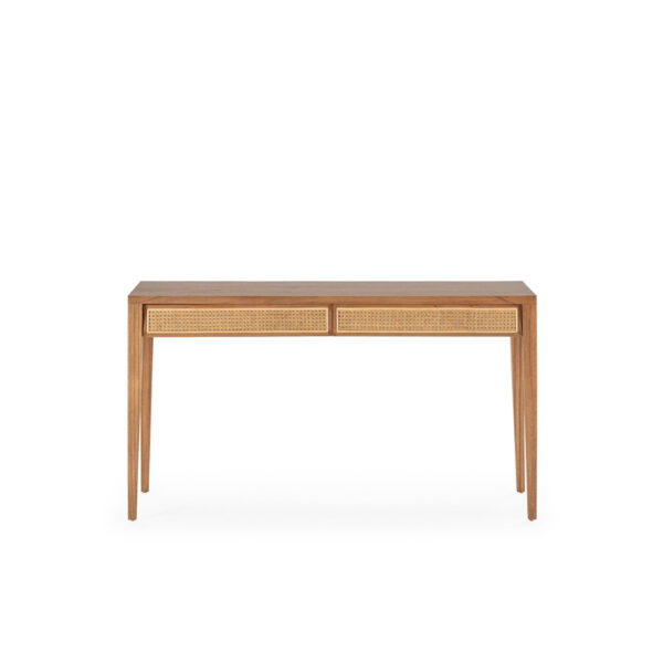 Escritorio 140x55x80 Madera de Cedro/Ratán -- Natural